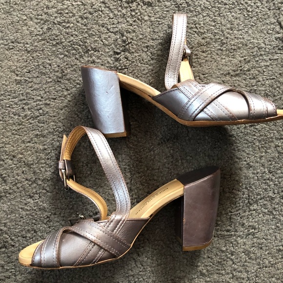 Dries Van Noten Metallic Block Heel Sandal 39.5 - Picture 9 of 14